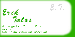 erik talos business card